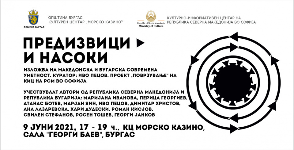 Изложбата „Предизвици и насоки“ во Бургас. Куратор: Иво Пецов (банер)